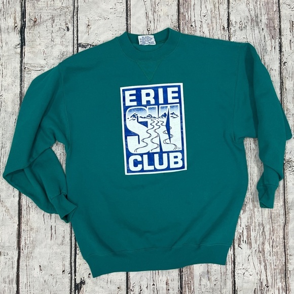 Vintage Erie PA Ski Club Pennsylvannia Travel Tourism Pullover Sweatshirt - Picture 1 of 4